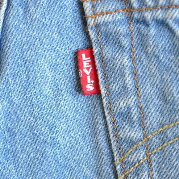 Levis Premium 501 Cutoff Shorts Big E Button Fly Blue Denim Medium Wash 28 - Picture 3 of 5